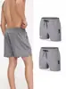 Pantalones Cortos Deportivos para Hombre, Pantalones Cortos Deportivos Casuales de Verano con Aberturas Laterales, Sueltos de Color Sólido con Cremallera de Tres Cuartos, Secado Rápido para Correr y Entrenamiento