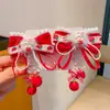 2026 Accesorios para el Cabello Hanfu de Año Nuevo para Niñas Estilo Chino Rojo Festivo Pasador de Año Nuevo Borla Estilo Antiguo para Niñas
