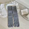 Meias Miu-Style com Dedos Separados para Mulheres, Meias Finas de Verão Absorventes de Suor Respiráveis de Dois Dedos, Meias Korean-Style Lisas Versáteis Caneladas Slouch