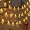 Iluminación Navideña LED Farolillos Pequeños Llenos de Estrellas Blanco Colorido Estilo Camping al Aire Libre Enchufe Decoración de Cadena Pequeña de Copos de Nieve