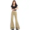 Jeans Caqui para Mujer 2026, Ligeramente Acampanados, No Ajustados, Pantalones Largos Estilo Retro Americano de Tiro Bajo, Venta al por Mayor Disponible