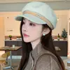 Sombrero británico vintage para mujer con ala ancha que hace que la cara se vea más pequeña, nuevo sombrero octagonal de otoño, sombrero de artista moderno y versátil, boina