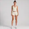 Conjunto transfronterizo ajustado con hermoso top deportivo de espalda cruzada con cuello halter, traje deportivo para correr al aire libre, atuendo casual de yoga