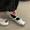 Sandalias Caladas con Lazo para Niñas 2026 Primavera/Verano Nuevos Zapatos Mary Jane de Cuero Estilo Vintage para Niñas