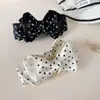 Pinza de plátano con lazo de lunares satinado estilo coreano, pinza elegante y versátil para coleta, pinza para recogidos femeninos