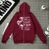 Diseño Minimalista de Moda con Estampado de Calavera, Sudadera con Cremallera Completa, Sudadera Casual Holgada