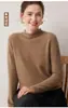 Suéter Feminino de Cashmere Costurado de Peça Única Slim-Fit de Gola Alta Outono/Inverno Novo Tricô Camada Base