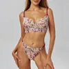 Conjunto de lencería de encaje floral francés, bestseller transfronterizo para mujer, conjunto de dos piezas ultra delgado, sexy y dulce de sujetador y bragas para mujer