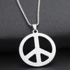 Joyería de comercio exterior europea y americana, collar para hombre, colgante de acero de titanio, acero inoxidable, estilo coreano, cadena de lana para niña, símbolo de la paz contra la guerra.