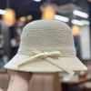Novo Chapéu de Pescador Feminino com Laço Outono e Inverno Versátil Quente Aba Larga Chapéu de Caxemira Elegante Chapéu Balde Afina o Rosto