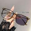 Gafas anti-decoloración por luz azul para estudiantes femeninas, populares en línea, con montura grande para miopía con grado de marea sin maquillaje, gafas para miopía con acabado masculino.