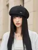 Boina de Color Maillard para Mujer, Sombrero Octogonal Estilo Retro, Gorra de Boina Moda Coreana, Sombrero de Artista Pintor para Mujer