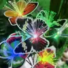 Decoração de Jardim à Prova d'Água Colorida LED Alimentada por Energia Solar Modelo Novo Transfronteiriço Luz de Gramado em Formato de Borboleta de Fibra Óptica com 7 Cabeças