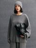Suéter de Cachemira para Mujer Cuello Redondo Trenzado Holgado Casual Simple Versátil Tejido de Cachemira Otoño e Invierno Nuevo Estilo Perezoso Tejido