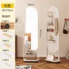 Painel de Pegboards Espelho de Roupas Espelho de Corpo Inteiro Giratório Espelho de Chão Móvel Cabide de Roupas para Casa Espelho Integrado Espelho de Camarim