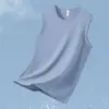Chaleco de Seda de Hielo Modal para Hombre Verano Fresco Secado Rápido Sin Mangas Camiseta Fitness Deportes Antibacteriano y Antiácaros Chaleco de Color Puro