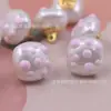 Botones Cuadrados de Perla Imitación Concha, Botones Lindos de Camisa con Lazo, Botones Pequeños para Vestidos Hanfu, Botones Decorativos en Forma de Corazón