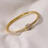 Pulseira para Mulheres Aço Inoxidável Alto Padrão Cintura Fina Diamante Titânio Aço Pulseira Feminina Fivela Popular Estilo Coreano Pulseira Versátil Roupa de Trabalho