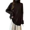 Camiseta casual versátil de cuello alto medio para mujer talla grande para el día a día, camiseta interior versátil de otoño e invierno para mujer
