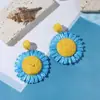 Pendientes de Hierba Rafi Flor Estrella Estrella de Mar Piña de Venta Caliente Transfronterizos Dopamina Tejidos a Mano Pendientes para Viajes de Verano Vacaciones