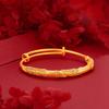Pulsera de Vid de Acacia Hoja Retro para Mujer Douyin Pinduoduo Oro Arena Método Antiguo Pulsera de Flor de Palo Redondo