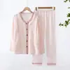 Traje Yuezi de Algodón Puro Doble Capa Hilo de Algodón Traje de Lactancia para Mujeres Embarazadas Postparto Set de Traje para Hogar de Lactancia Materna Primavera y Verano Absorbente de Sudor Transpirable