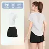 Conjunto de Roupa Esportiva Feminina de Verão com Secagem Rápida, Camiseta de Manga Curta para Corrida, Shorts Esportivos Anti-Exposição, Conjunto de Yoga