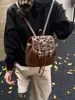 Mochila Simple Bolso Gran Capacidad Mujer Nueva Moda Retro Estampado Leopardo Mochila Casual Versátil Portátil Bolso Cubo