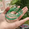 Brazalete delgado redondo de ágata blanco hielo natural, brazalete Dingdang mitad montaña mitad agua, brazalete delgado de calcedonia, pulsera de mujer de 4MM
