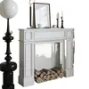 Gabinete decorativo de chimenea retro estilo francés, configuración de sala de transmisión en vivo, exhibición de sala de estar, gabinete blanco para entrada, gabinete estrecho, estante de almacenamiento