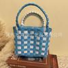 Bolsa Cesta de Verduras Tejida de PE Personalizada, Bolso Bandolera para Niños Regalo Cesta de Flores Bolsa Pequeña, Bolsa Tejida de Plástico Colorida de Mano
