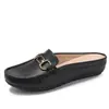 Sapatos Loafers Femininos Quatro Estações Slip-On Novos Casuais Bico Fechado Couro Macio Sandálias para Exterior 1211-6