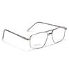 Lentes Xunge Metal Doble Puente Retro Almohadilla Nasal de Silla Montar Lentes Planos para Mujer Espejo Plano Artístico Montura Cuadrada Lentes para Hombre
