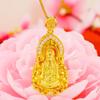 Popular Colgante de Buda de Imitación de Oro de 24K con Incrustaciones de Circonio Arena Oro Buda Maitreya Guanyin Collar para Hombres y Mujeres