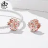 Aifulu Original Rosa Dourado Flor de Íris Trevo de Quatro Folhas Contas de Cobre Material DIY Joias Contas Soltas Acessórios Versáteis