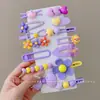 Grampo de Cabelo Florido Infantil Feminino Fofo Menina Pequena Franja Lateral Clip para Bordas de Cabelo Quebrado Colorido Acessório de Cabeça