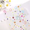 Pegatinas para Uñas Línea Dopamina 5D en Relieve Puntos Coloridos Línea Círculo Pegatinas de Arte para Uñas Joyería Estilo Sl