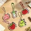 Llavero Acrílico Original Frutas y Verduras Lindas Emoji Infantil Texto Personalizable Colgante para Mochila Regalo para Estudiantes