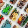 Paquete de Materiales Hechos a Mano para Bricolaje Flores Mixtas Plantas Flores Secas Piñas de Navidad Estilo Bosque para Jardín de Infancia Creación Ambiental Decoración