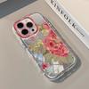 Flor Rosa Pink Adequada para Capinha de Celular Espelhada iPhone 17 Apple 15 Pro Max Estilo Fresco 14 Flor 13