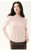 Suéter de cashmere com trama de tricô vazada e barra franzida para mulheres, top moderno e versátil, novidade de outono e inverno, roupa para usar por baixo, suéter de tricô feminino