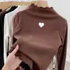 Camiseta Interior Térmica Casual de Manga Larga para Niña, Otoño Invierno, Nueva Tela Térmica, Cuello Medio Alto con Volantes