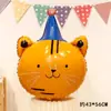 Globos de Papel de Aluminio de Animales Creativos de Dibujos Animados Rellenos de Helio para el Cumpleaños del Bebé y Decoración de Sorpresa Festiva
