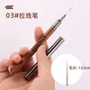 Set de Bolígrafos Liner para Uñas Punta de Aguja de Sándalo Estilo Japonés, Ultra Fino, Pincel para Pintar, Pincel para Delinear, Pincel para Bordes Estilo Francés