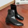 Aumento de Altura Interior ~ 2026 Botines Marrones de Tacón Grueso Estilo Nuevo para Mujer con Cremallera Trasera, Botas Martin de Suela Plana, Tacón Bajo Estilo Coreano