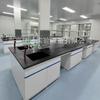 Mesa Auxiliar Central Experimental Totalmente de Acero con Gabinete de Pared Mesa de Laboratorio para Operaciones Químicas Gabinete de Trabajo Tablero Físico y Químico Estante para Reactivos