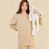 Conjunto de Ropa de Otoño Personalizado para Lactancia para Mujeres Embarazadas, No Necesita Usar Sujetador, Ropa Base Posparto, Ropa de Casa Holgada de Talla Grande para Futuras Madres