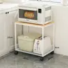 Estante para Horno de Microondas Madera Maciza Cocina Soporte para Arrocera Encimera Multi-funcional Olla Horno Estante de Almacenamiento Artefacto