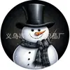 Posavasos Redondo para Mesa de Navidad Muñeco de Nieve Sombrero Negro Impresión de Muñeco de Nieve Aislante Decoración de Mesa de Comedor de Navidad Mesa Redonda