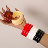 Pulsera Abierta Redonda de Resina Multicapa Transfronteriza Europea y Americana, Pulsera de Lujo Ligero y Gama Alta, Pulsera de Diseño Exagerado y de Moda